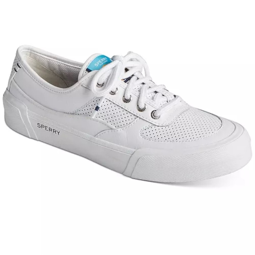 Sperry soletide white leather sneakers